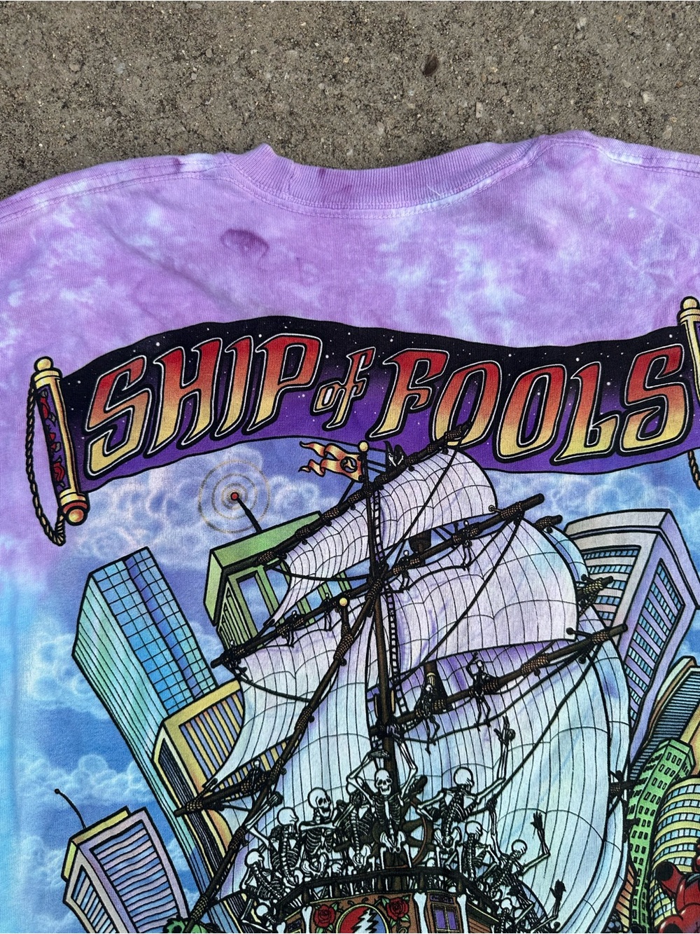 Liquid Blue Grateful Dead Ship of Fools Tie Dye T-Shirt Men's Size (XL) Y2K - Picture 7 of 9